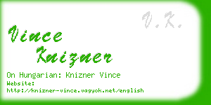 vince knizner business card